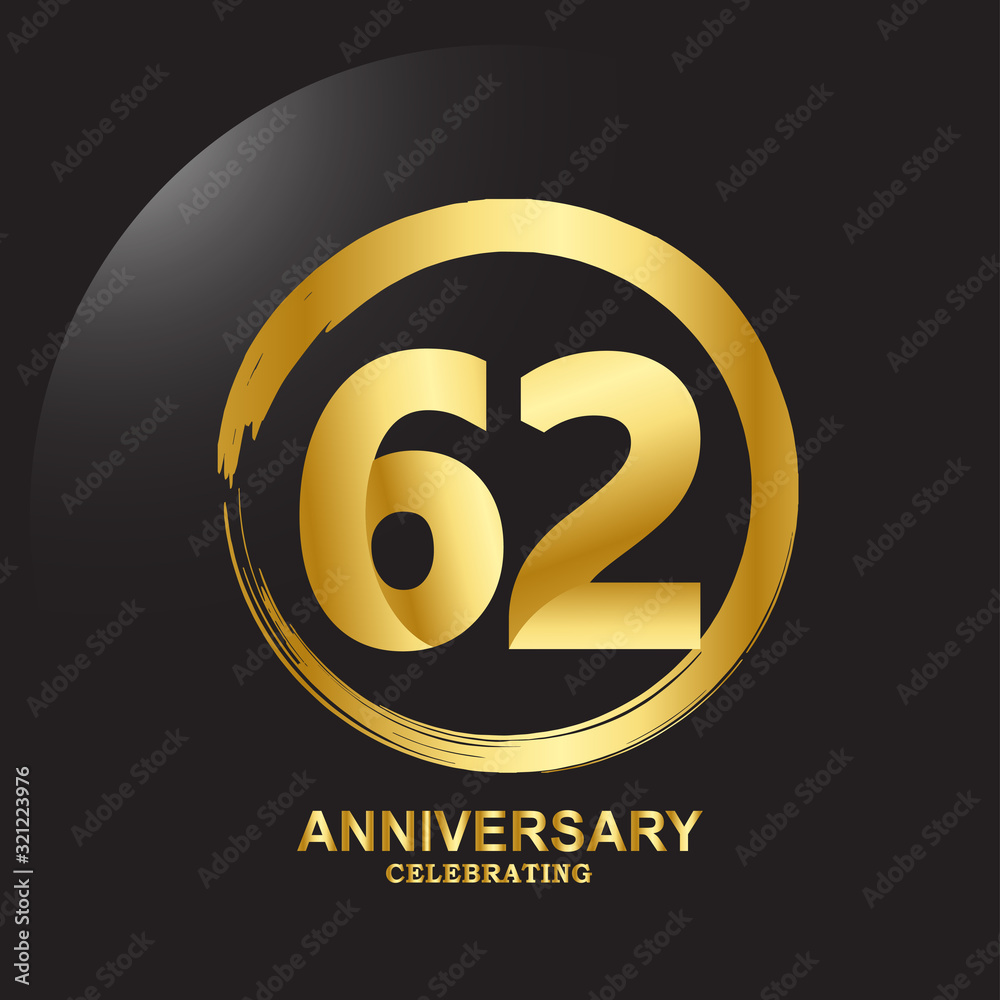 Obraz premium 62 Year Anniversary Vector Template Design Illustration