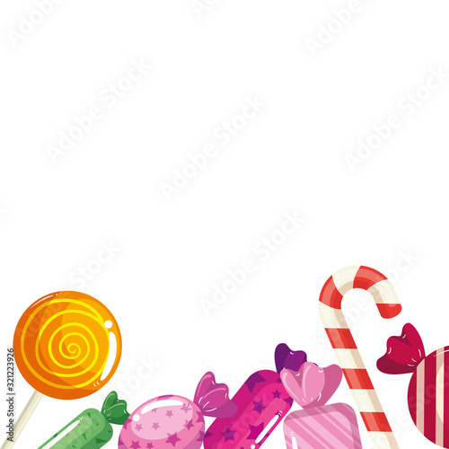 set of candies isolated icon vector illustration design