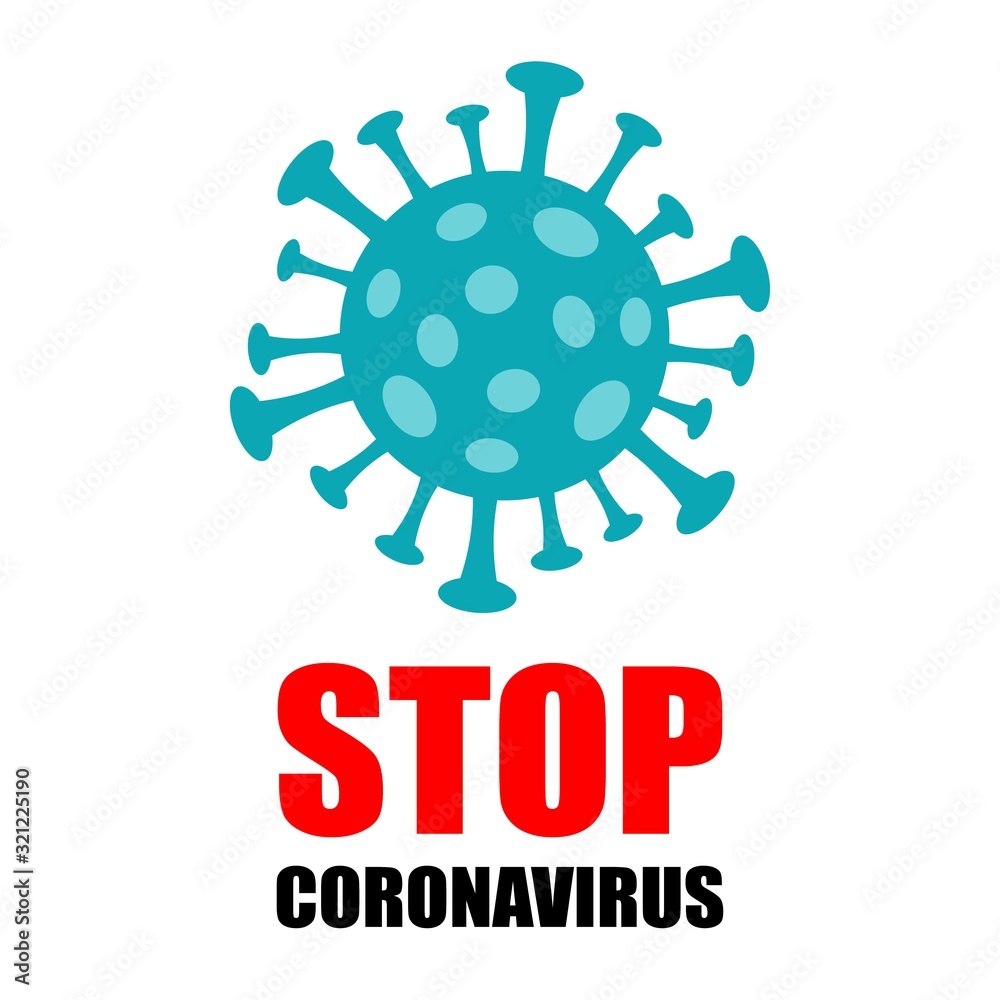 Blue coronavirus with STOP sign. Concept design of stopping coronavirus in China. Blue coronavirus with STOP sign. Concept design of stopping coronavirus in China.