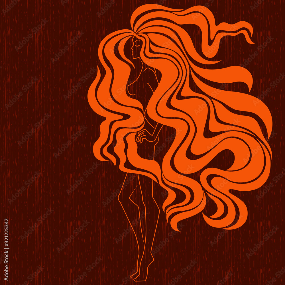 Abstract mysterious lady with hair in flow Abstract mysterious lady with hair in flow