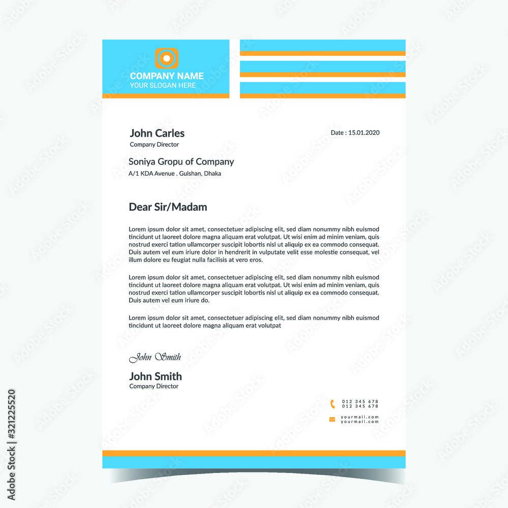Awesome unique beautiful clean letterhead template a4 size print ready for company business Awesome unique beautiful clean letterhead template a4 size print ready for company business