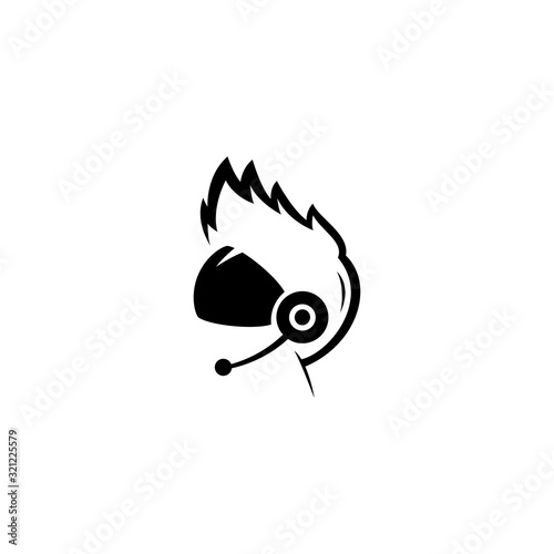 people head use VR virtual reality logo illustration template