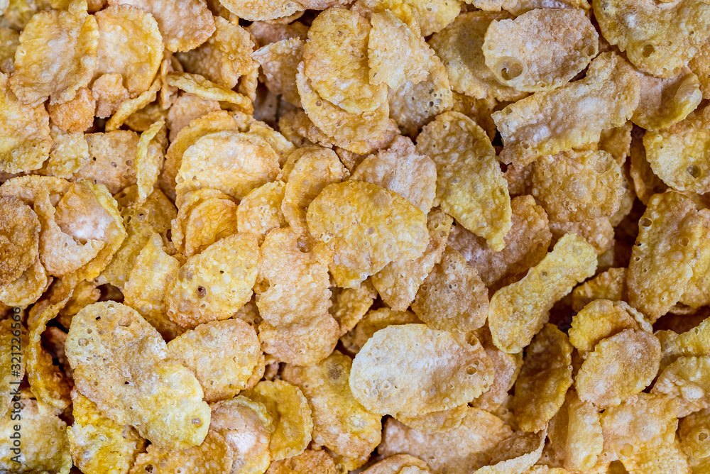 Makro hintergrund goldene corn flakes Makro hintergrund goldene corn flakes