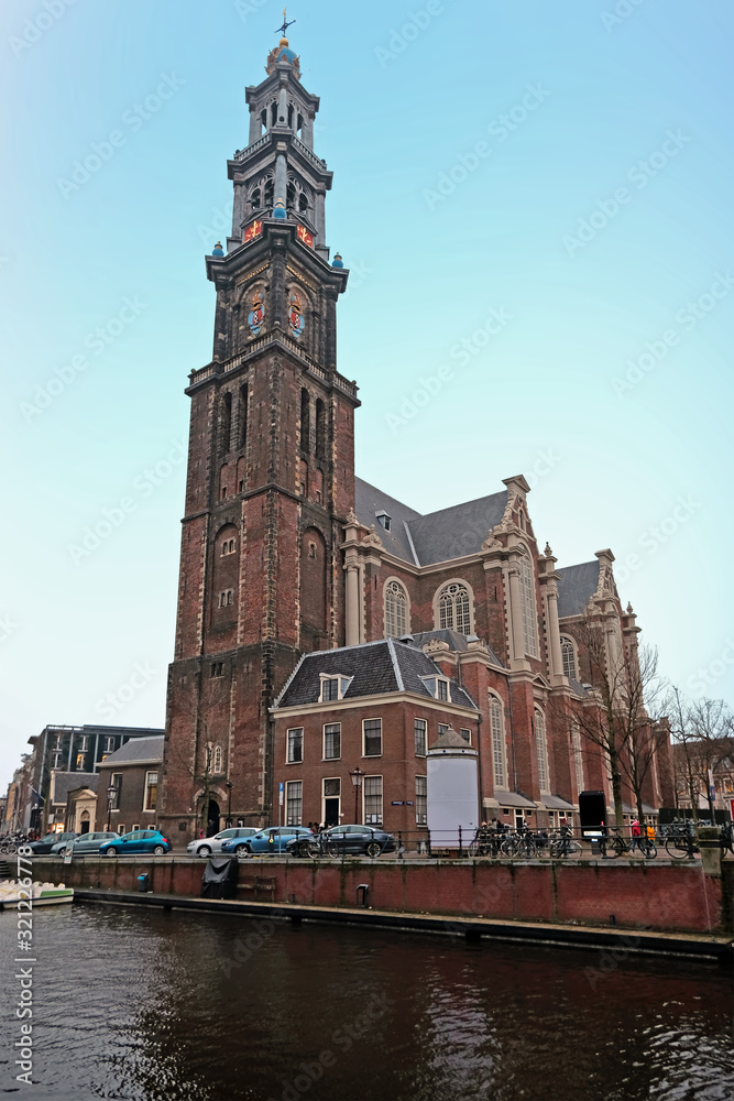 View on the Westerkerk in Amsterdam the Netherlands