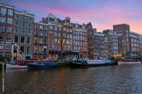 City scenic from Amsterdam in the Netherlands at sunset © Nataraj