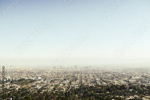 Panoramic view of LA downtown and suburbs from the beautiful Griffith Observatory in Los Angeles © NicoleS