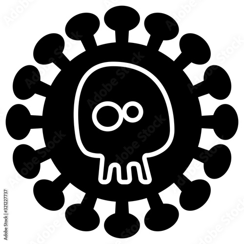 Novel coronavirus (2019-nCoV, covid19) infection vector illustration symbol with skull