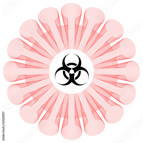 Novel coronavirus (2019-nCoV, covid19) infection biohazard vector illustration symbol