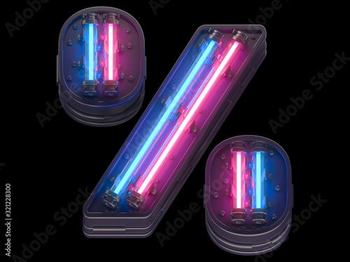 Red and Blue neon light font.