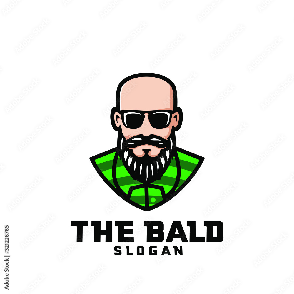bald man character logo icon design cartoon bald man character logo icon design cartoon