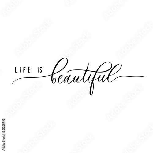 Plakat Życie jest piękne - napis napis.