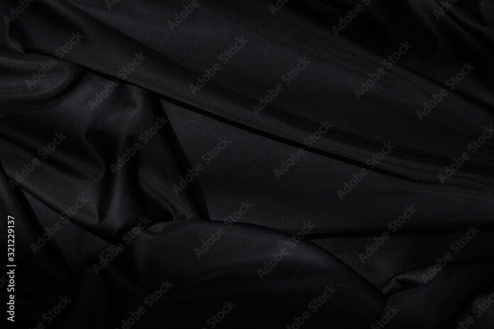 top view of black textile background