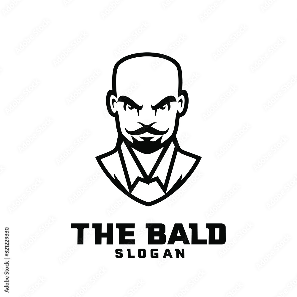 bald man character logo icon design cartoon bald man character logo icon design cartoon