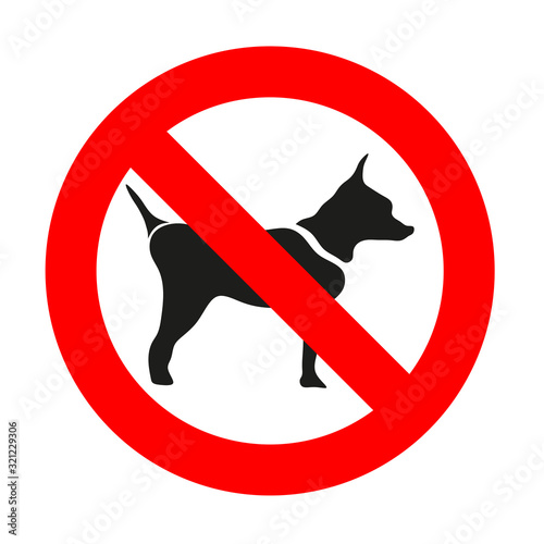 no dogs sign, prohibitory sign, dogs are not allowed passage