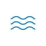 Wave line icon water vector sea flat ocean graphic symbol. Wave minimal logo