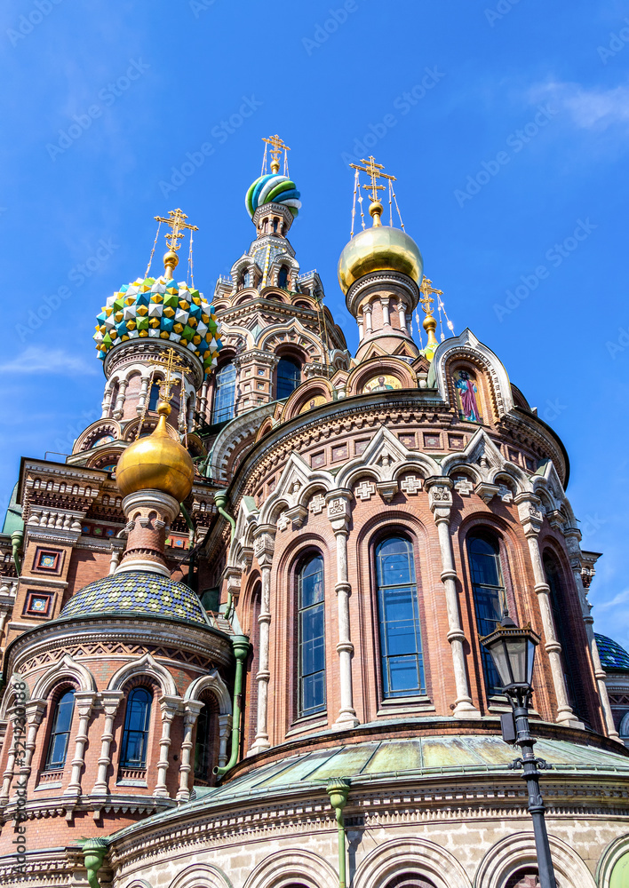 Colorful domes of Savior on Blood cathedral
