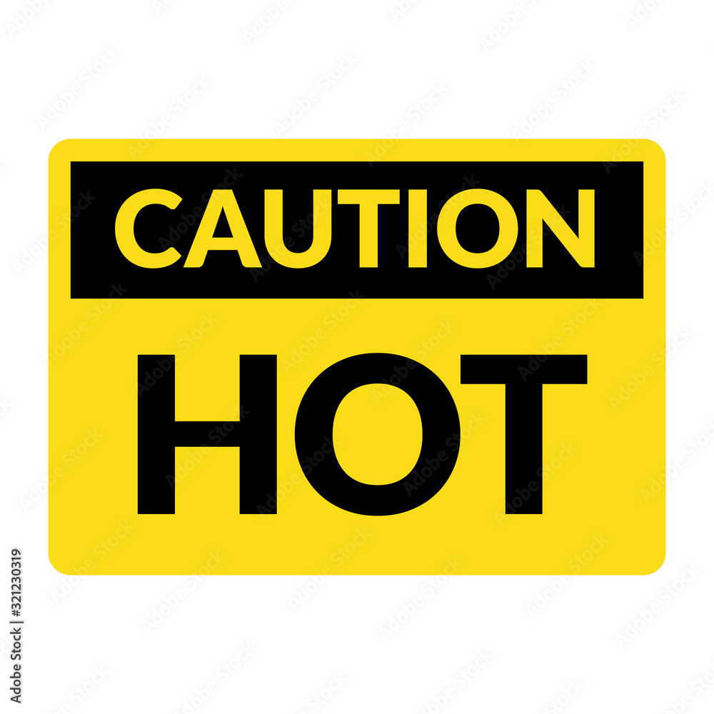 Caution hot warning surface icon. Hot danger sign vector heat symbol Caution hot warning surface icon. Hot danger sign vector heat symbol