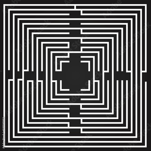 Black and white maze. vector
