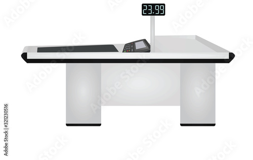 Empty cashier table. vector illustration