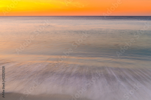 View of the tropical sea beach at sunrise. Samed island thailand. copy space