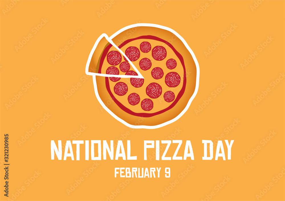 National Pizza Day vector. Salami pizza vector. Pepperoni Pizza icon