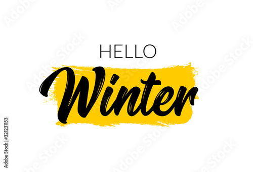 Hello winter vector typography type text font banner