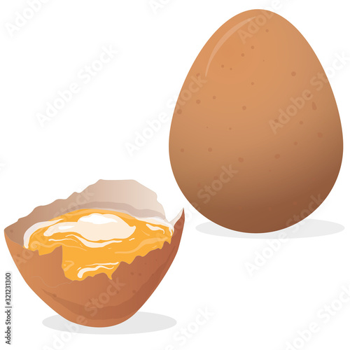 Eggs vector illustration set isolated on white background.