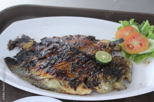 grilled fish, traditional food from Indonesia photo
