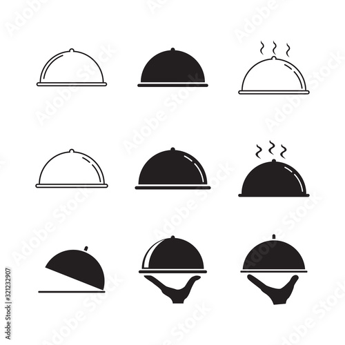 Food tray service icons