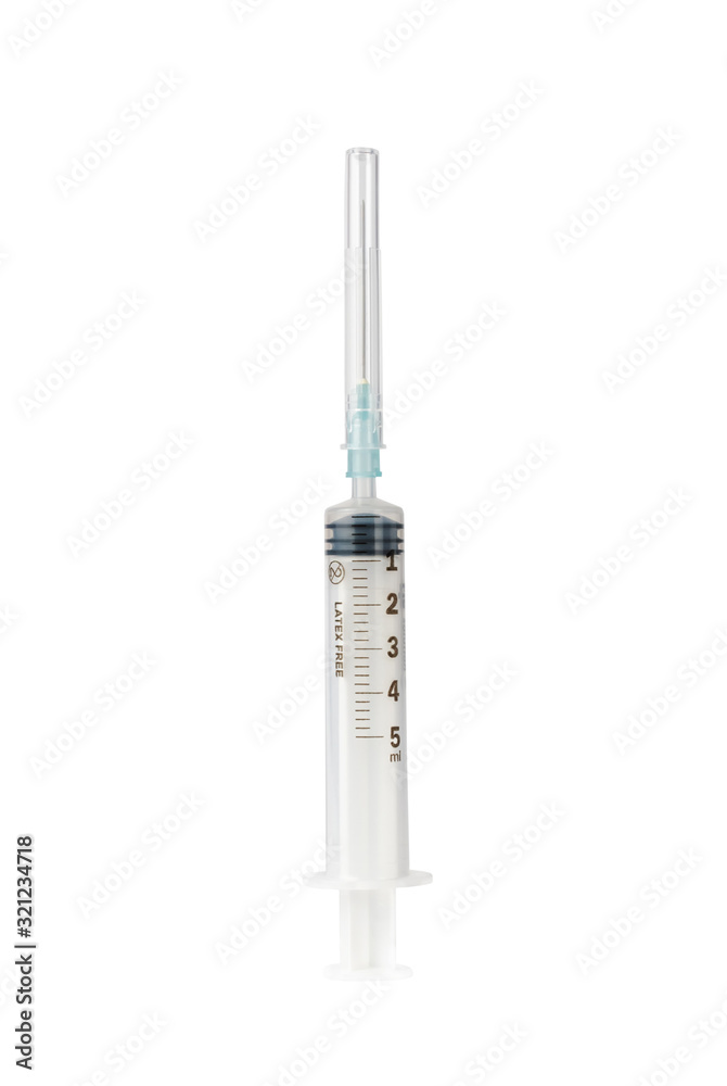 Empty syringe isolated on white background, close up, high resolution. Empty syringe isolated on white background, close up, high resolution.