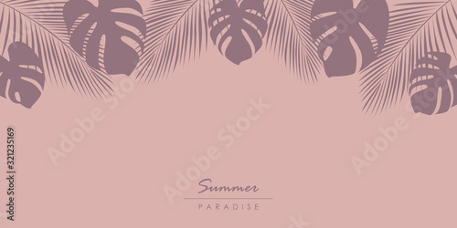 tropical summer paradise background with palm leaves vector illustration EPS10