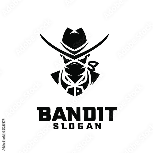 black bandit character logo icon design cartoon photo