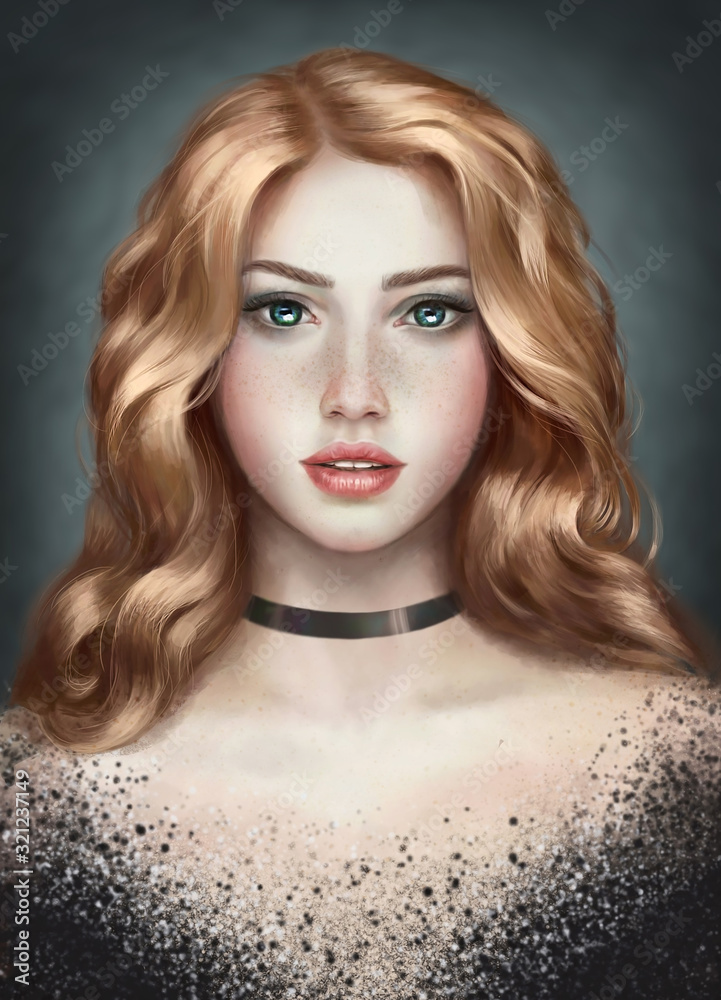 Fototapeta premium Portrait of a beautiful blonde girl