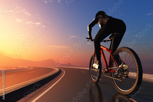 Girl on a bike.