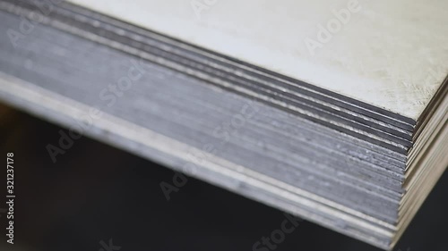 A stack of aluminum structural profiles