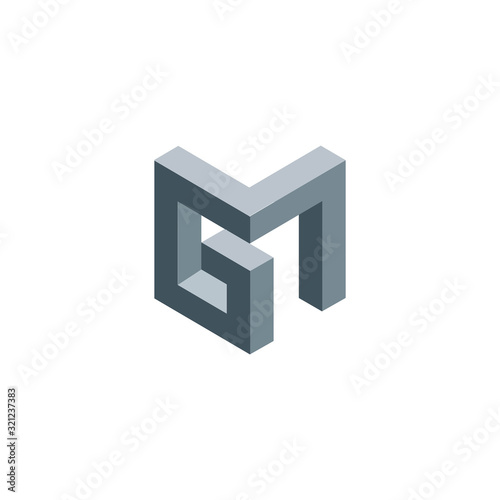 Initial letter gm or mg logo vector design templates