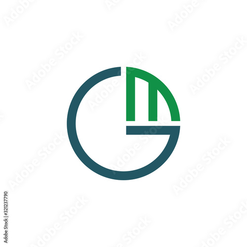 Initial letter gm or mg logo vector design template