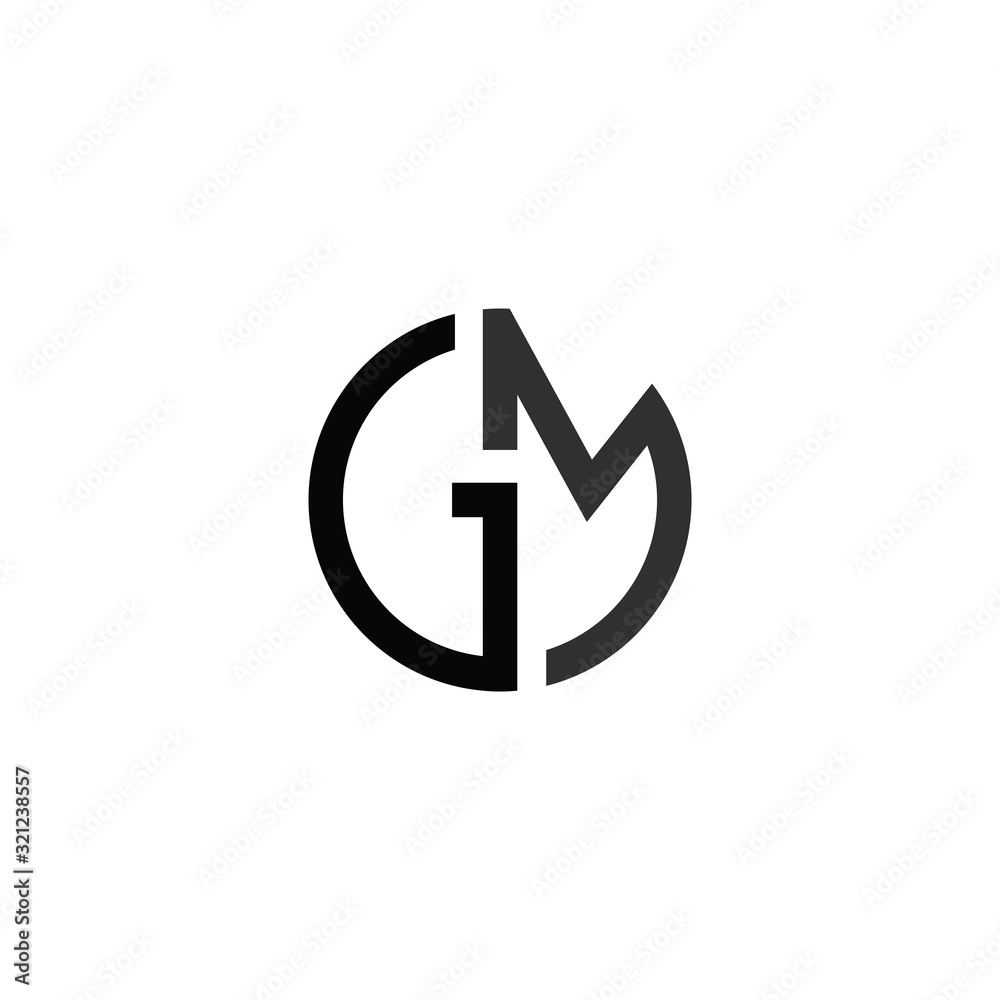 Initial letter gm or mg logo design template Stock Vector