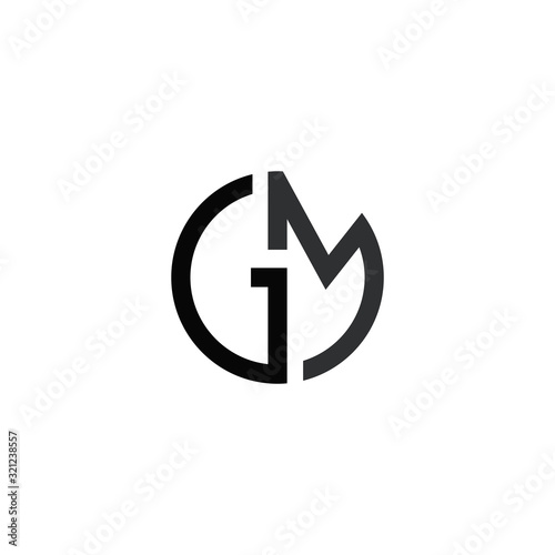 Initial letter gm or mg logo design template photo