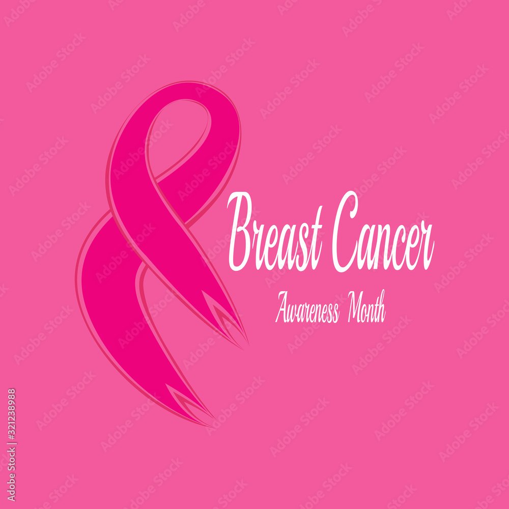 Pink ribbon for breast cancer awareness symbol, vector illustration Pink ribbon for breast cancer awareness symbol, vector illustration
