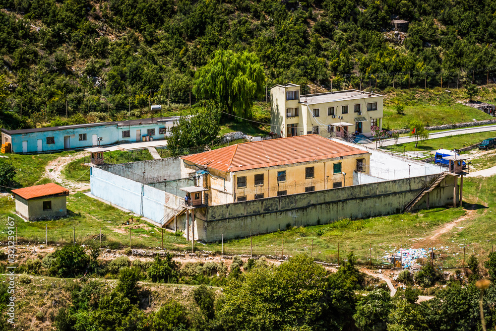 Bence, Albania - August 02, 2014. Bence prison near Progonat in summer