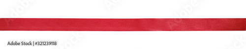 Shiny red satin ribbon isolated on white background