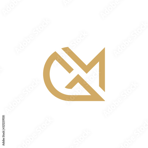 initial letter gm or mg logo vector design