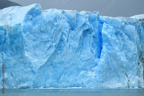 Massive glacier wall of Perito Moreno Glacier in Los Glaciares National Park, El Calafate, Patagonia, Argentina