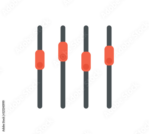 Sound mixer vector icon. Slider sound channel console control mixer balance audio