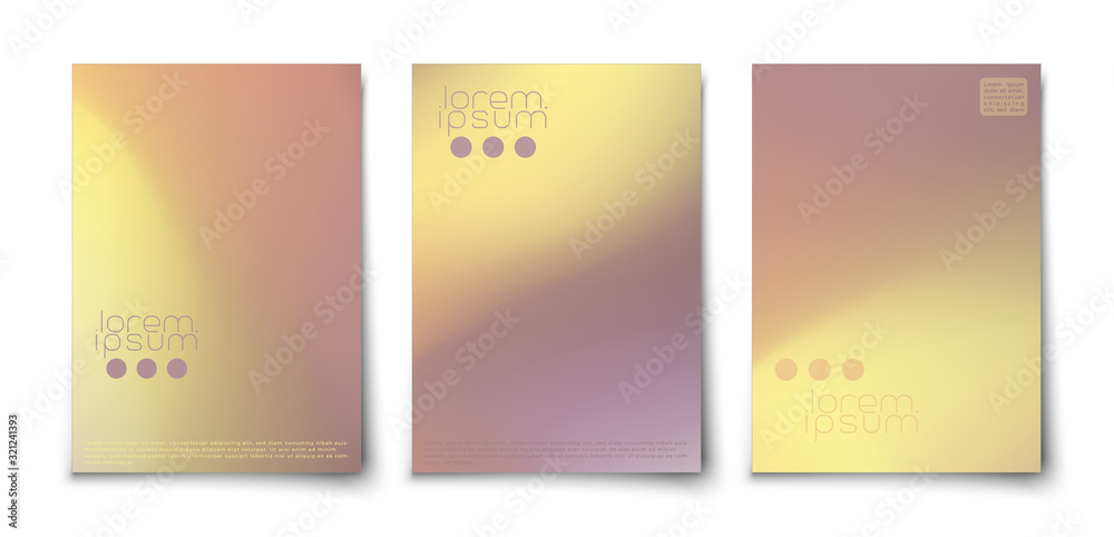 Minimalistic clean colorful covers template set.