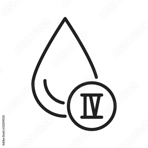 4 blood group black line icon. Donation, charity concept. Blood banking transfusion. Pictogram for web, mobile app, promo. UI UX design element. Editable stroke.