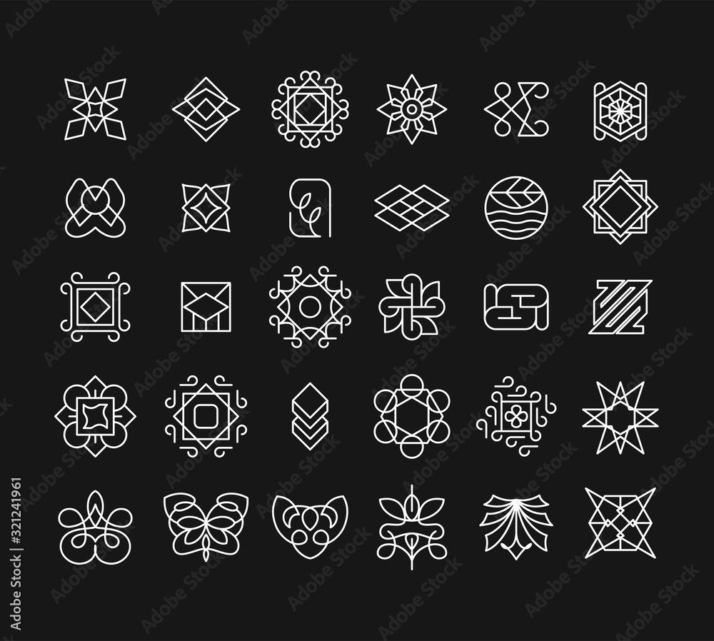 Set Pack of abstract geometric logo Set Pack of abstract geometric logo