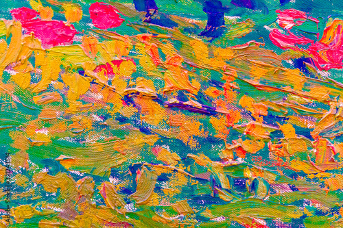 Painting macro close up of different color oil paint. colorful acrylic