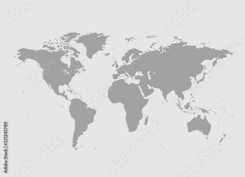 Vector world map illustration australia  asia america europe
